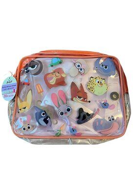 Disney Zootopia Police Characters Vinyl Zipper Pouch W Gusset Judy Nick NWT